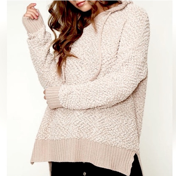 Knox Rose Tops - Knox Rose Popcorn Knit Hooded Sweater